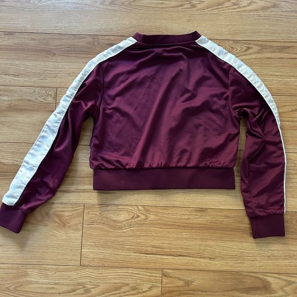 KAPPA Crop Top Womens/Girls XS Red Pink Logo Cropped Top Sweatshirt Long Sleeve - Picture 3 of 3